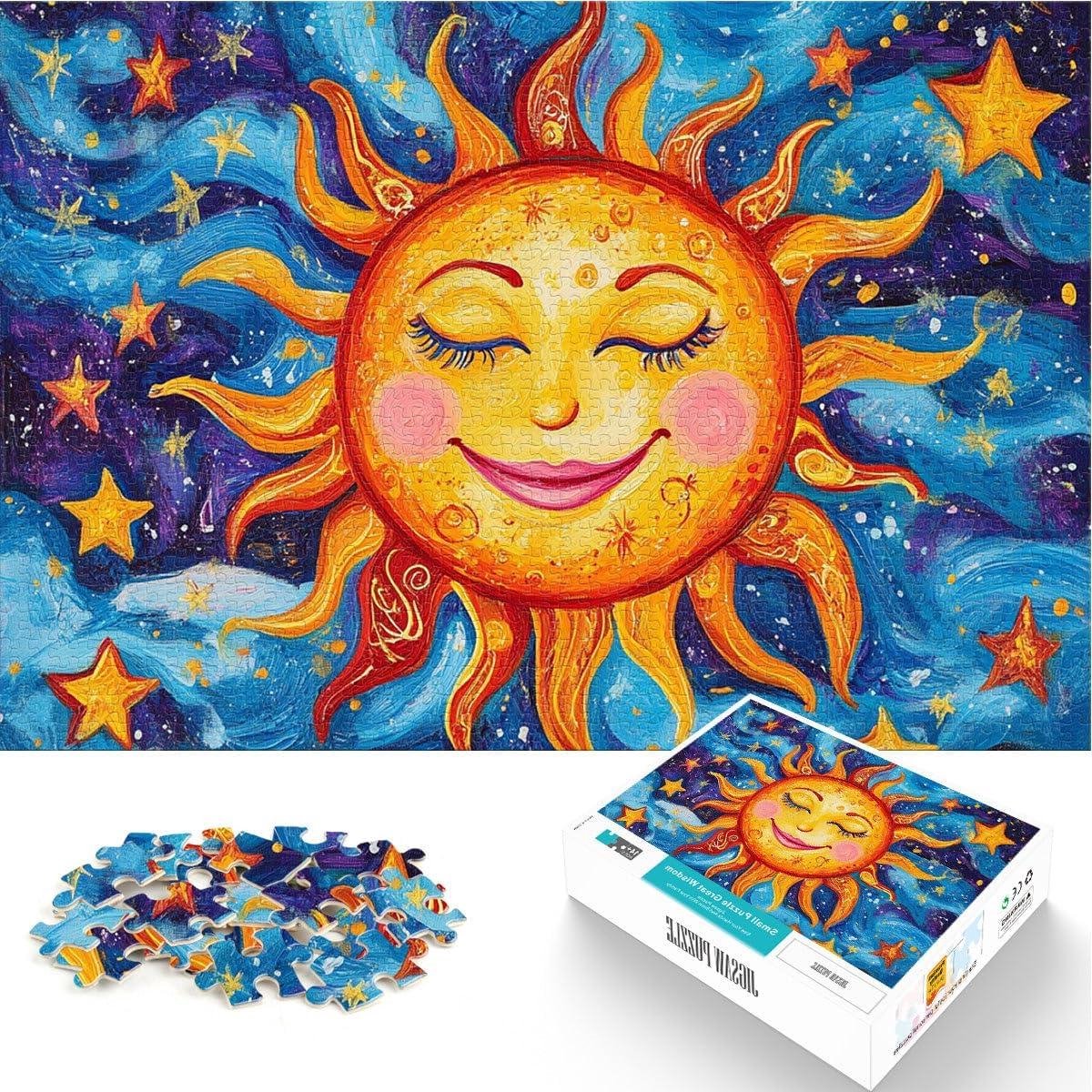 Puzzel 1000 Delen - Legpuzzel Mozaïek - Ontspanning Thuis - Mini Fragment Design - 38 x 26 cm - Glimlachende Zon