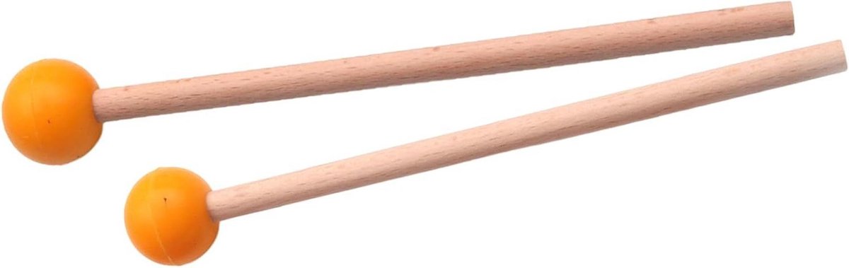 Marimba Mallets - Drum Mallets - Muziek Maken - Harde Rubberen Kop - 18.5 cm - Geel