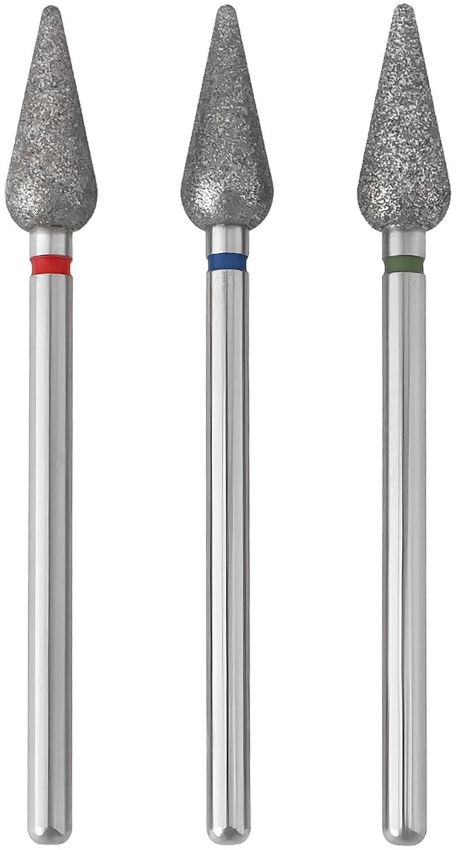 aladdien - Diamond Drill Bit - Cone Cuticle - 3pcs - Voor Nail Drill - Polishing en Voorbereiding - Voor Nagels - Formaat 2.35mm