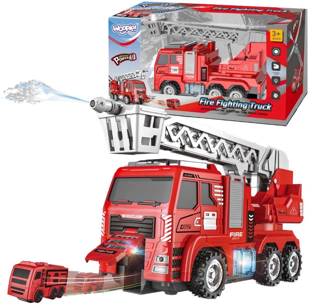 Woopie Interactieve Brandweerwagen met Bewegende Ladder en Licht/Geluid