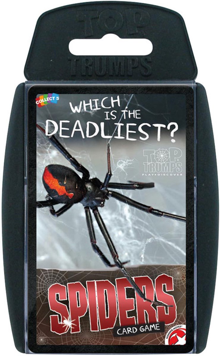 Winning Moves kaartspel Spiders educatief Top Trumps spel voor kinderen.