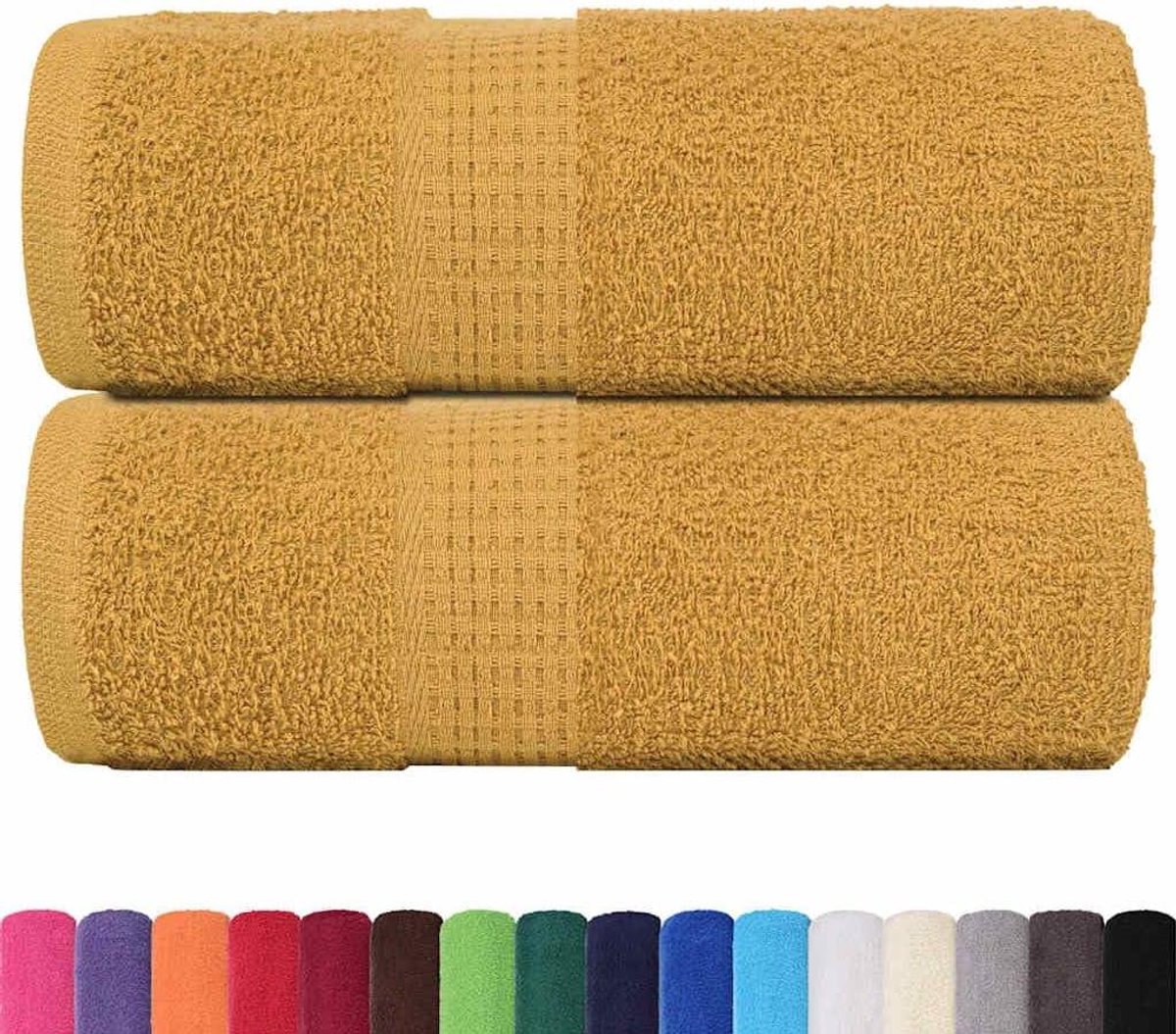 Gastendoekjes - Waslap handdoek - Badkamer gebruik - 100% katoen - 30x50 cm - Goudkleurig
