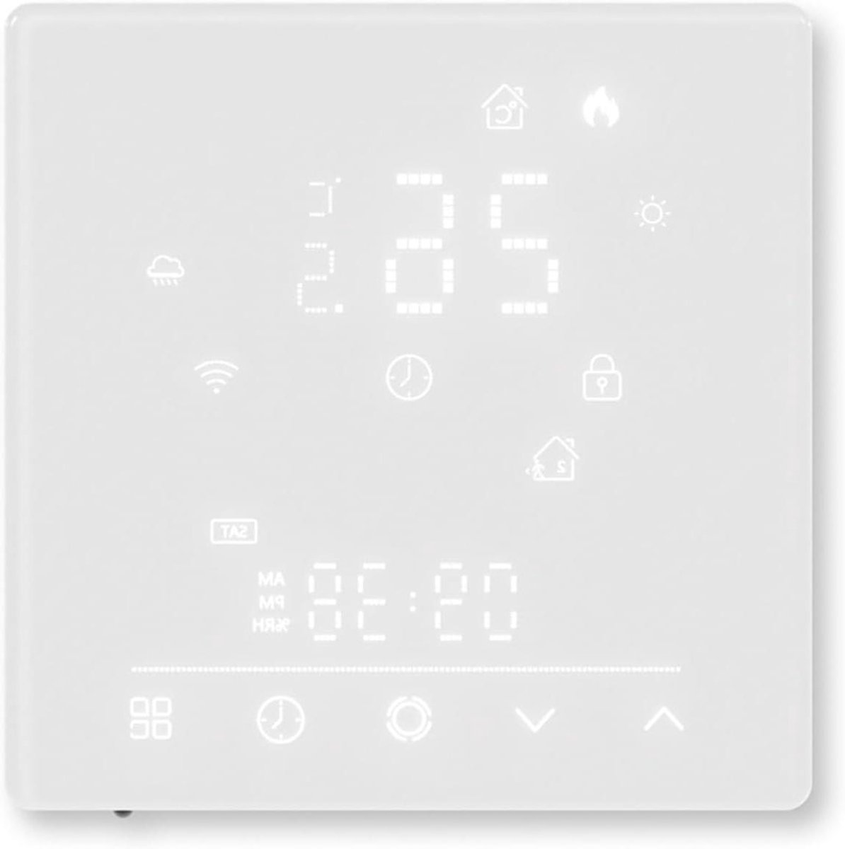 Slimme Thermostaat - Verwarmingsregelaar - Energie Besparen - Matter Integratie - 8.6 x 8.6 cm - Wit