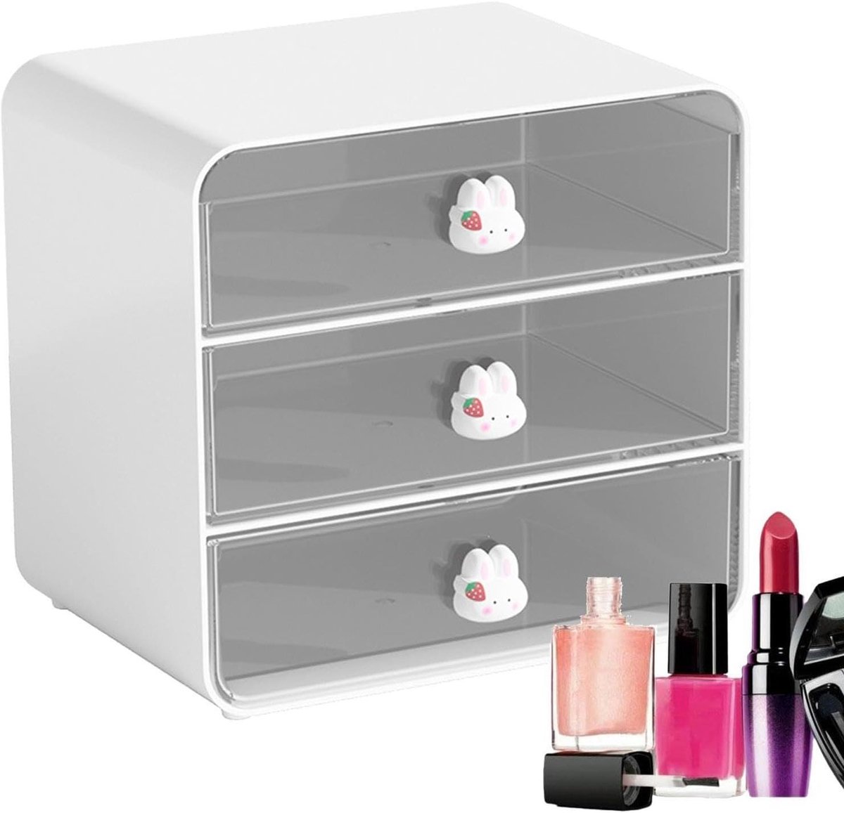 Bureau Opbergdozen - Lade Organizer - Bureau Organiseren - Gestapeld Ontwerp - Groot - Wit