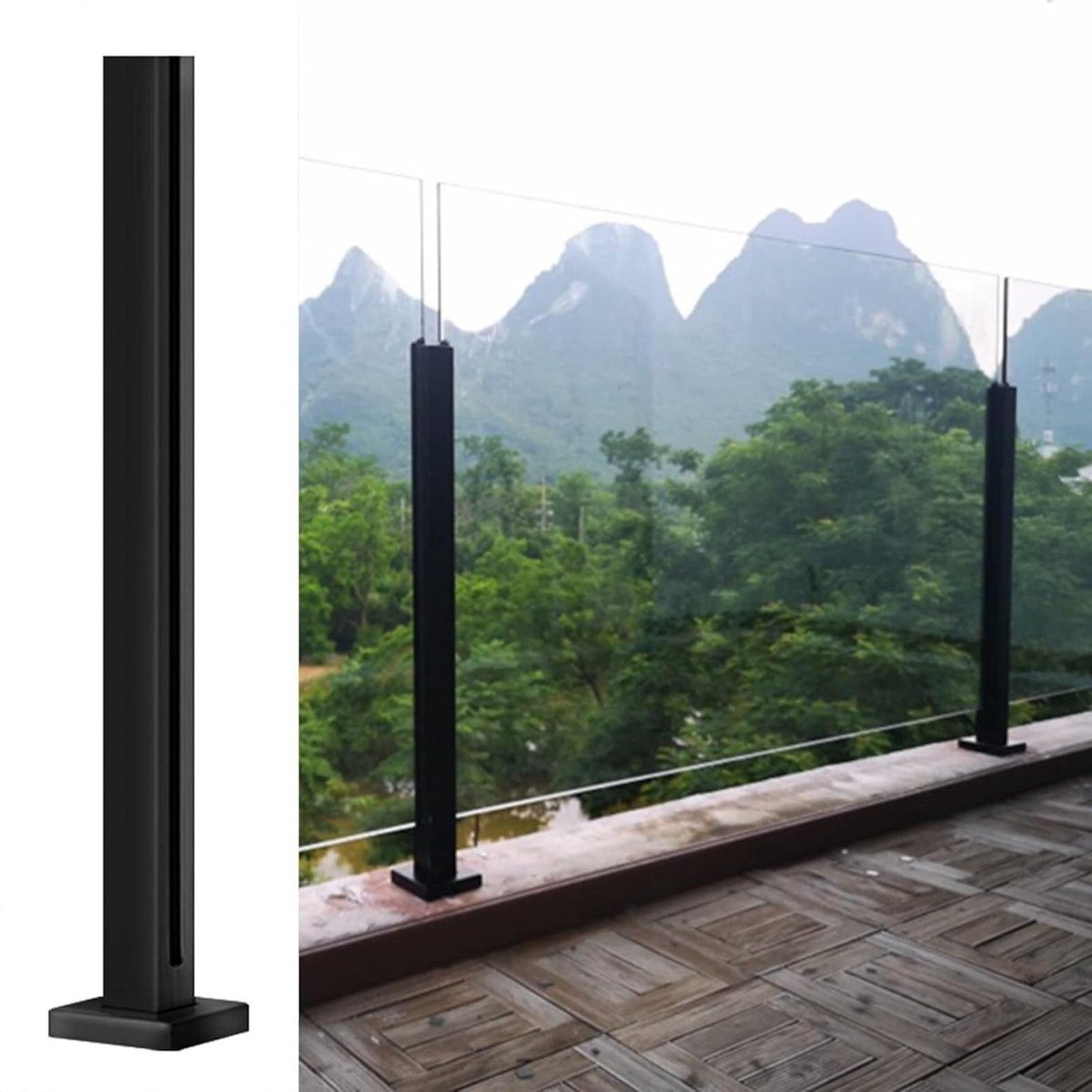 Balkonleuning Klemmen - Verbindingsclips Dekken - Terrassen Beveiligen - Dubbele Groef - 85 cm - Zilver