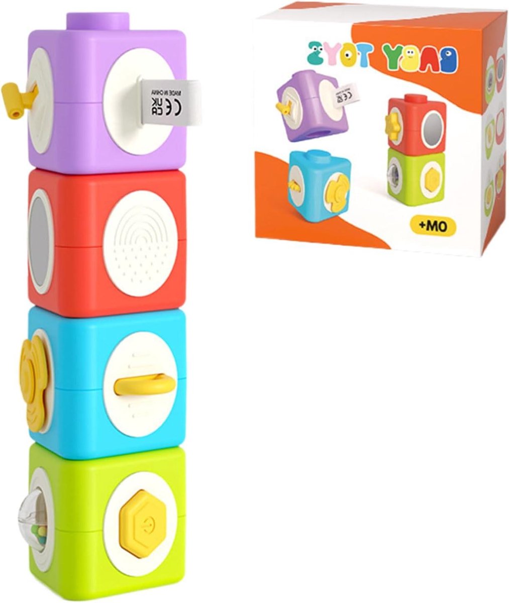 Baby Blokken - Sensorisch Speelgoed - Ontwikkeling Baby - Afneembare Sensorische Set - 118 x 113 x 68 cm