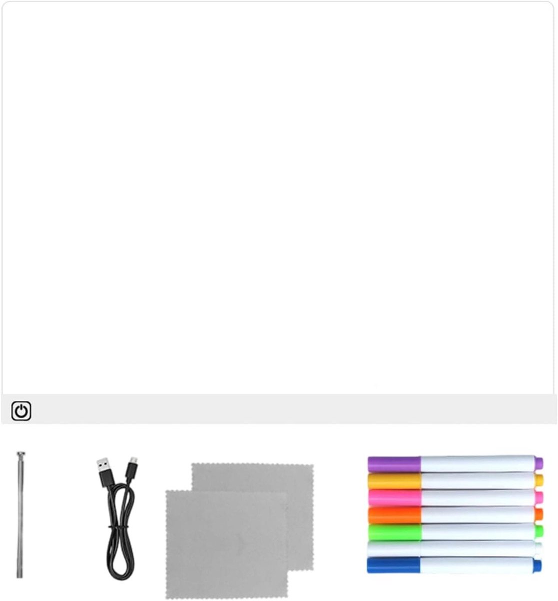 Lichtgevende Schrijftablet - Tekentafel LED - Creatief Tekenen - Neoneffect Verlichting - 20 x 30 cm - Wit