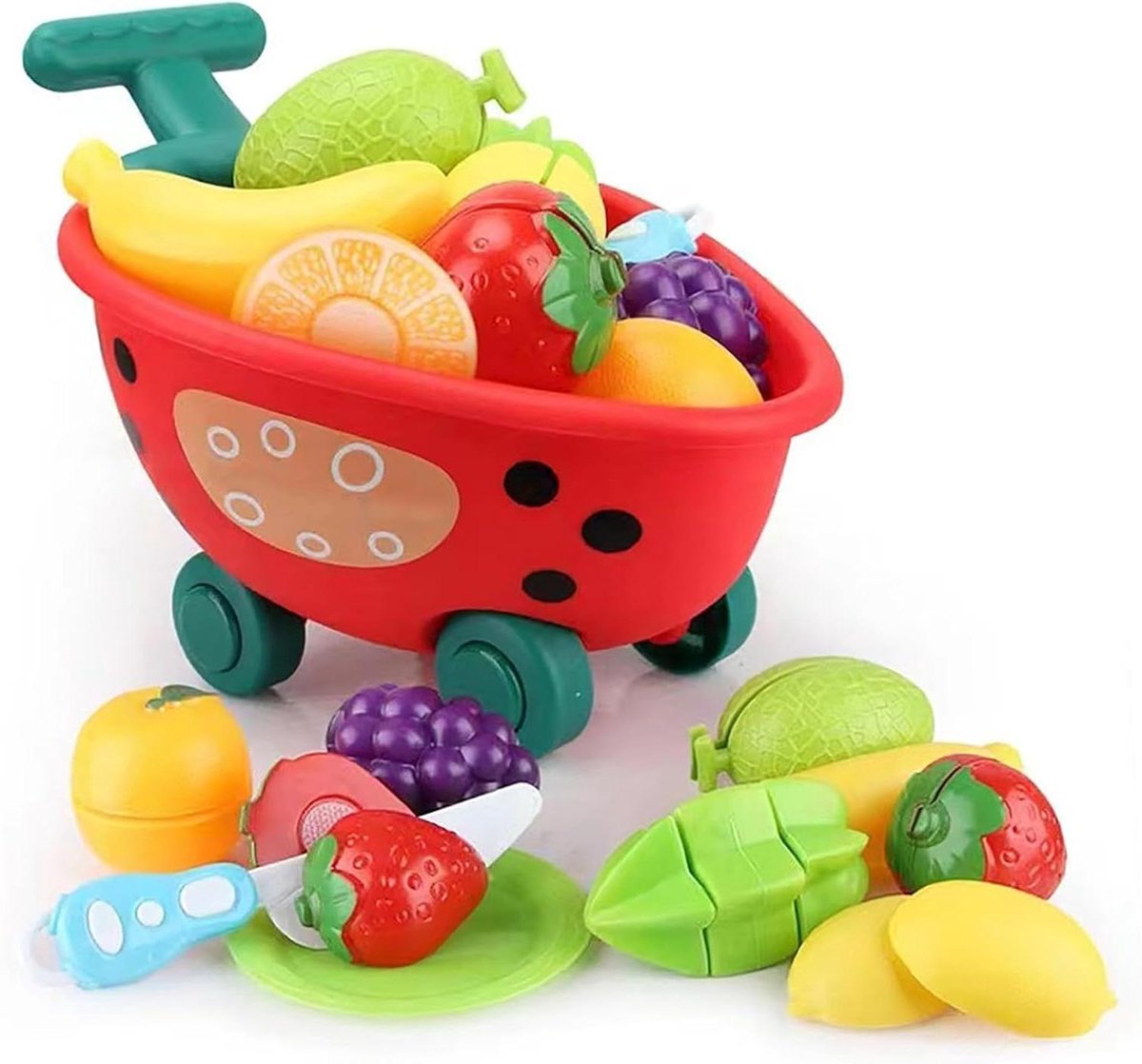 Kinderen Snijden Speelgoed - Keukenset Educatief - Rollenspel Plezier - Kindveilig Ontwerp - 24 x 17 x 15 cm - Multicolor
