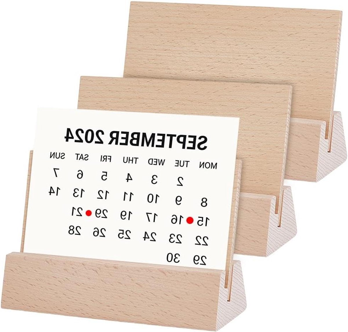 Houten Kalender Stand - Bureau Kalender Houder - Bureau Organisatie - Solide Houten Basis