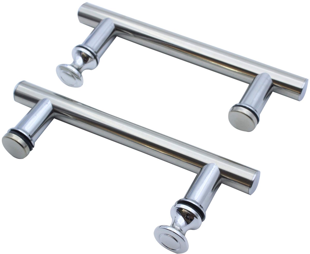 aladdien - Douche deurklink - Rvs handvat - Douche glas deurklink - Knop met schroefbevestiging - Geschikt voor 4-12mm glas