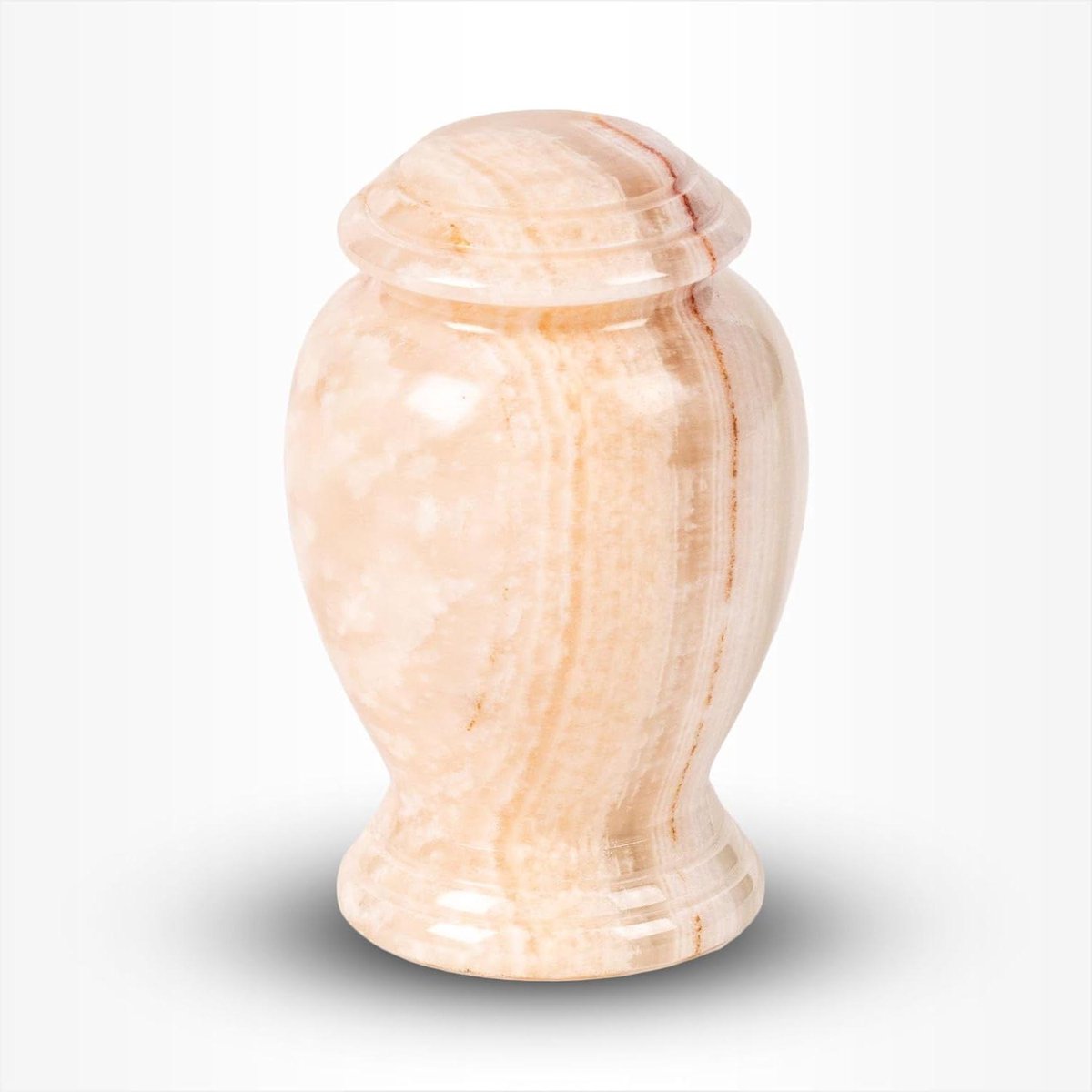 Natuursteen Urn Mini - Mini Urn Steen - As bewaren - Onyx Gesteente - 80 ml - Beige Creme