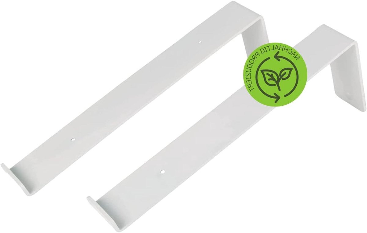 Plankdragers L-vorm - Wandsteunen Steunen - Creëer Opbergruimte - Industriële Stalen Houders - 20 cm - Wit