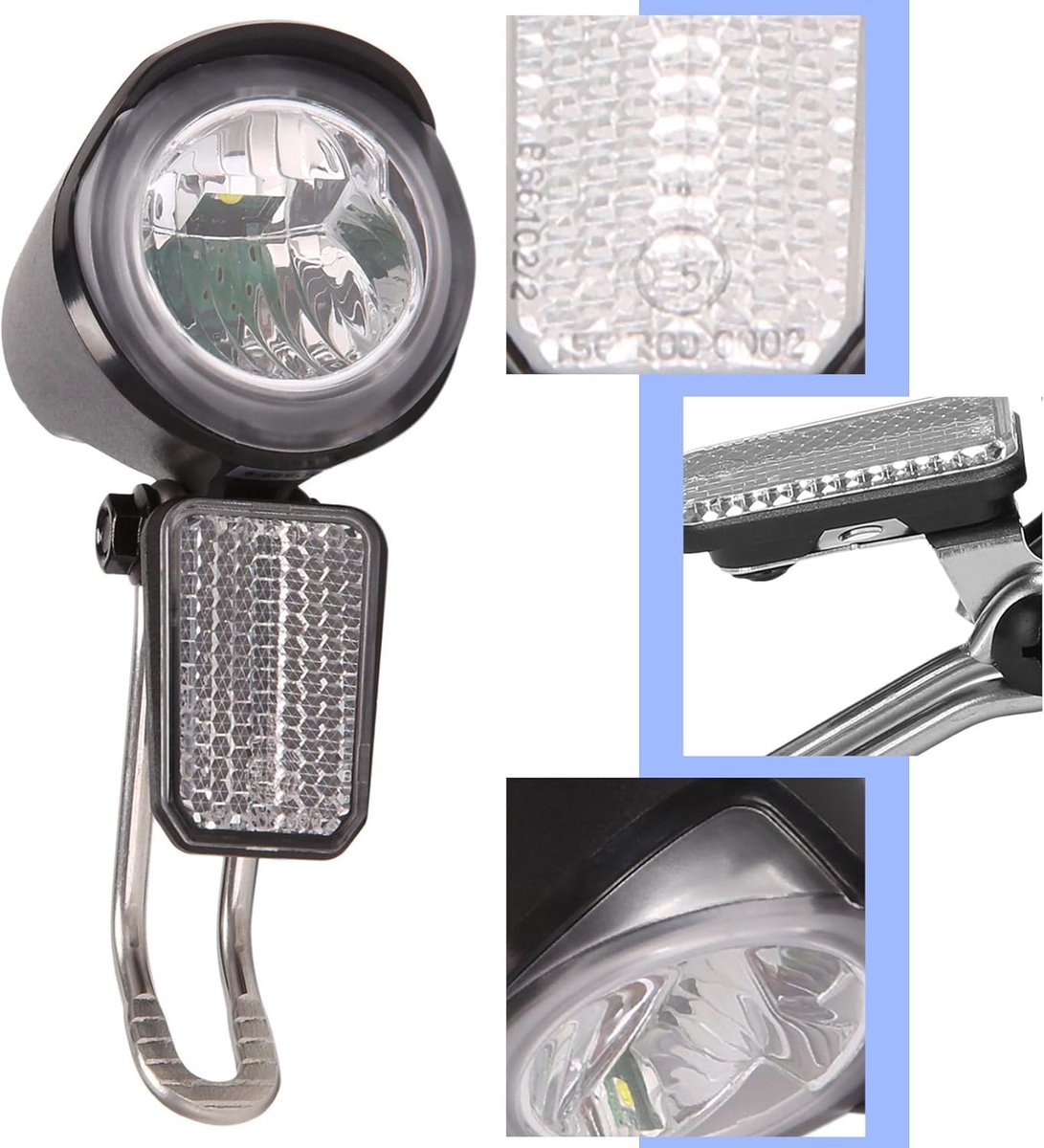 VHV - E-bike koplamp - LED voorlicht voor elektrische fiets - fiets koplamp 6V-60V waterbestendig - voor e-bike, e-step en scooter thumbnail 6