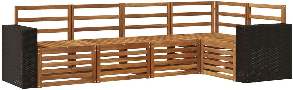 vidaXL Buiten - bank - set - 5 - st - 5-zits - Naturel - Massief - Acacia - Hout