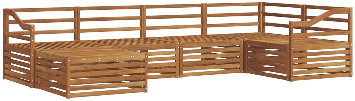 vidaXL Buiten - bank - set - 6 - st - Naturel
