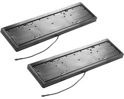 Kentekenplaathouder - Nummerplaathouder Frame - Voertuig Bescherming - Verborgen Robuust Ijzer - 55.5 x 16 x 2 cm - Zwart