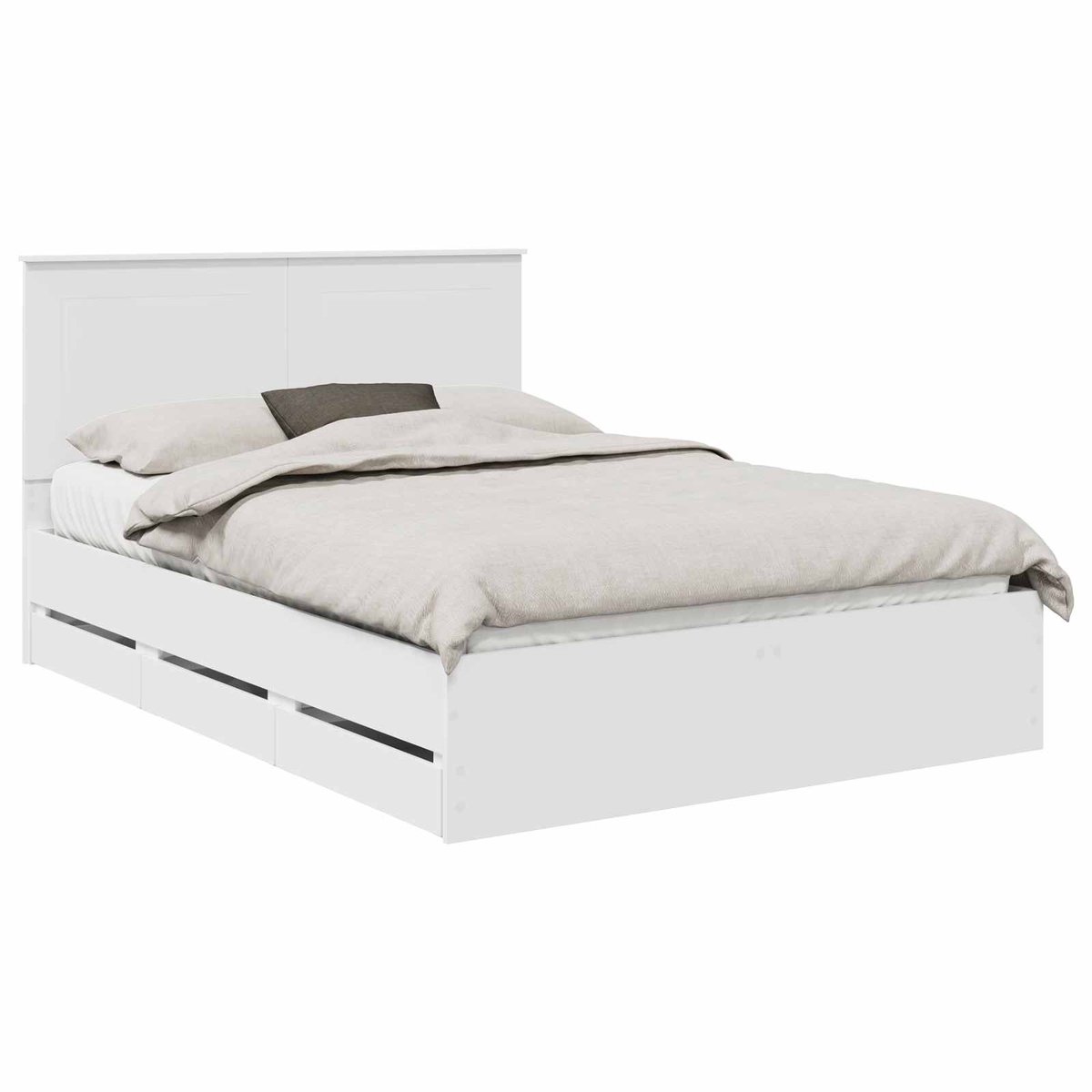 vidaXL Bedframe - met - lade - met - opslag - Wit - 160 - x - 200 - cm - Ingenieurshout White