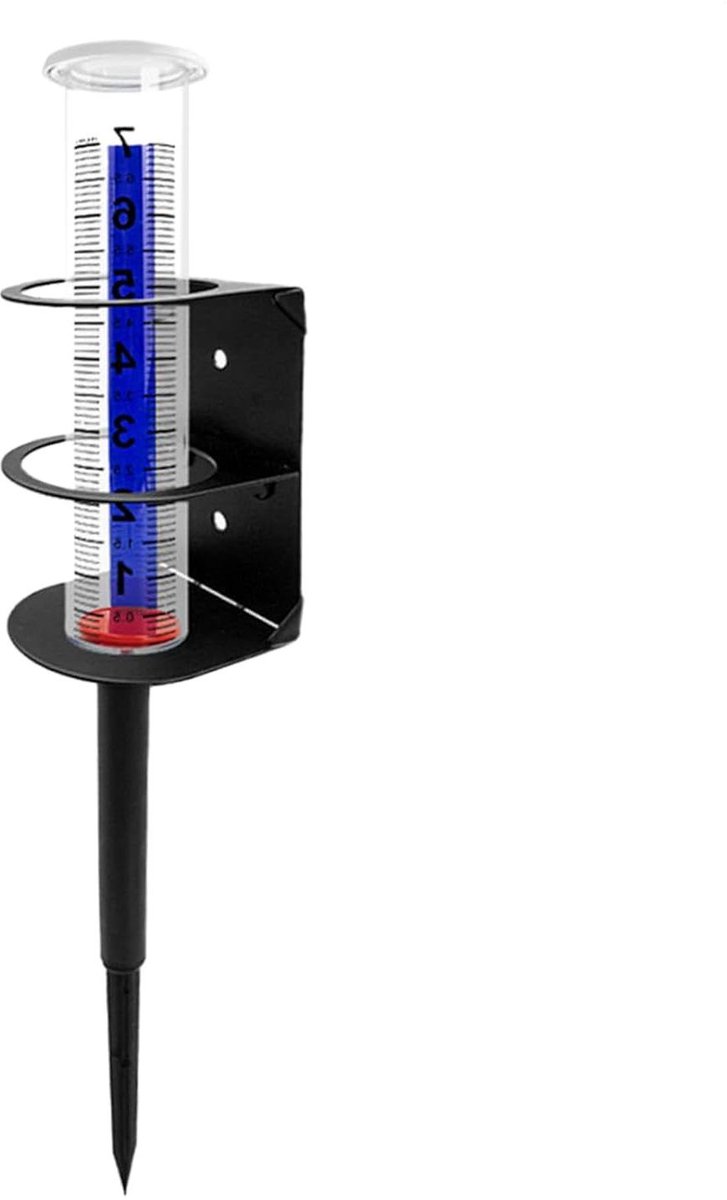 Regenmeter Tuin - Neerslagmeter Weer - Tuin verzorgen - Recht Buisonderwerp - 32.5 cm hoog - Transparant