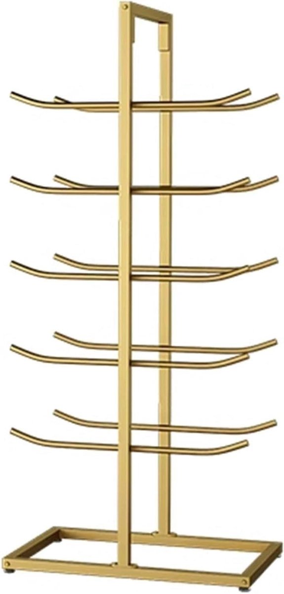 Opbergrek Fitnessmatten - Organizer Yogamatten - Sportspullen Opbergen - IJzeren Frame - 40x32x130cm - Goud