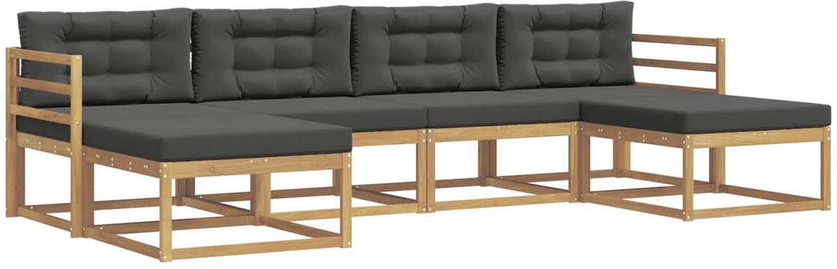 vidaXL Buiten - bank - set - 6 - st - Wit - en - antracietkleurig Wit en antracietkleurig