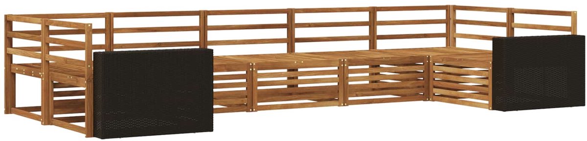 vidaXL Buiten - bank - set - 7 - st - 7-zits - Naturel - Massief - Acacia - Hout