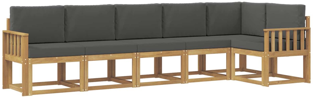 vidaXL Buiten - bank - set - 6 - st - Wit - en - antracietkleurig - Polyester Wit en antracietkleurig