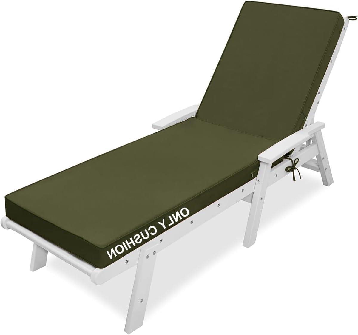 Tuinligstoelkussen - Loungestoelkussen Vervangend - Buiten Ontspannen - Waterdichte Afneembare Hoes - 188x58x5 cm - Grijs