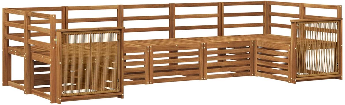 vidaXL Buiten - bank - set - 7 - st - 7-zits - Naturel - Massief - Acacia - Hout