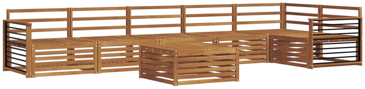 vidaXL Buiten - bank - set - 7 - st - 6-zits - Naturel - Massief - Acacia - Hout