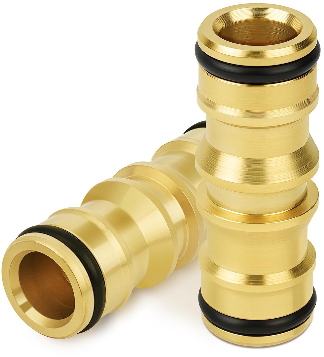 aladdien - Tuinslang Aansluiting - Messing stekkers - Set van 2 - 1/2 inch - Voor optimale verbinding - Geschikt voor tuinslangen - Kleur messing