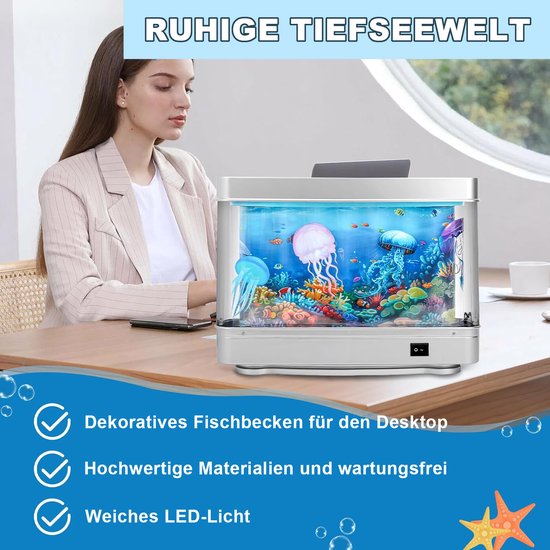 MIVRAY LED Nachtlamp - Kunstmatig Aquarium - LED Nachtlamp voor Kinderen - Energie via Netvoeding - 11 cm - Meerkleurig van Merkloos — afbeelding 3