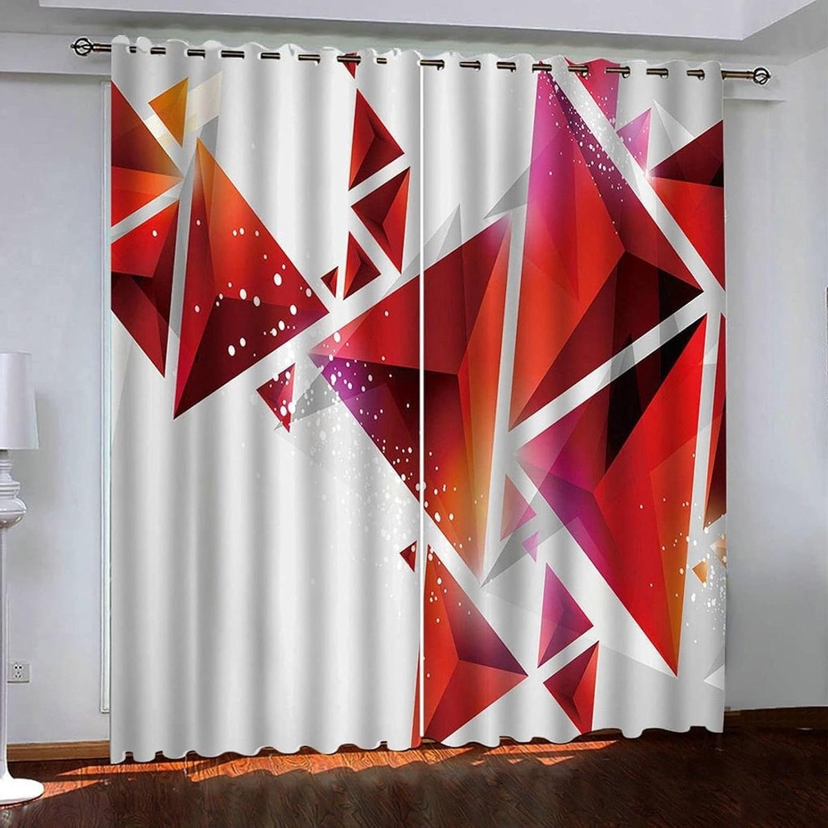 Gordijnstof - Raambekleding - Privacy Creëren - 98% Lichtblokkade - 2x 51x62 cm - Grijs Rood