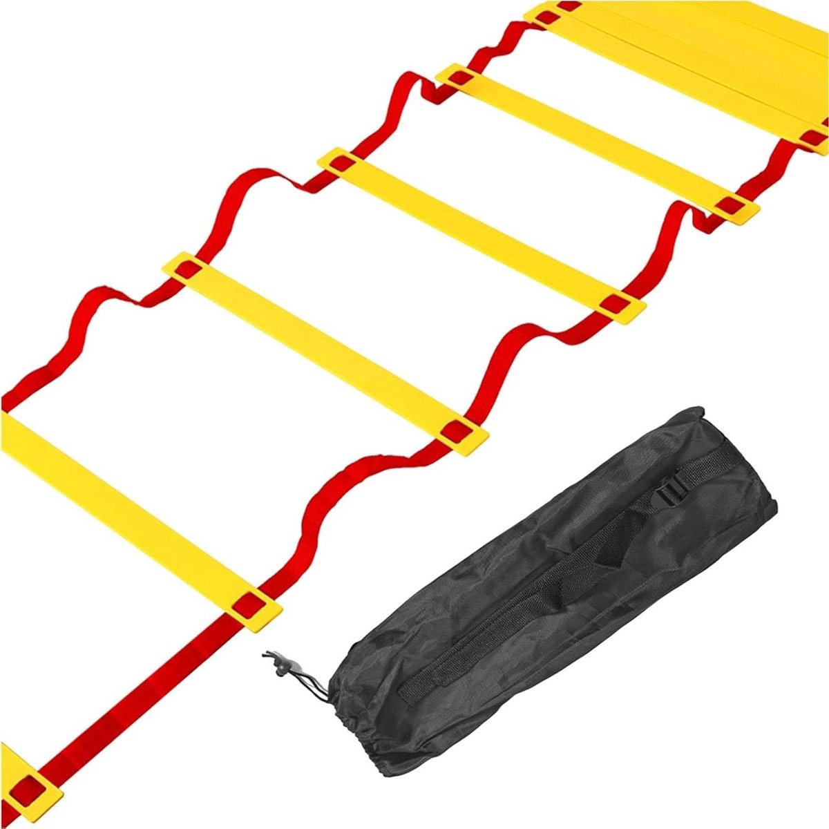 Agilityladder Trainingsladder - Snelheidsladder Oefenladder - Behendigheidstraining Verbeteren - Knooploos Ontwerp - 5 meter lang - Rood