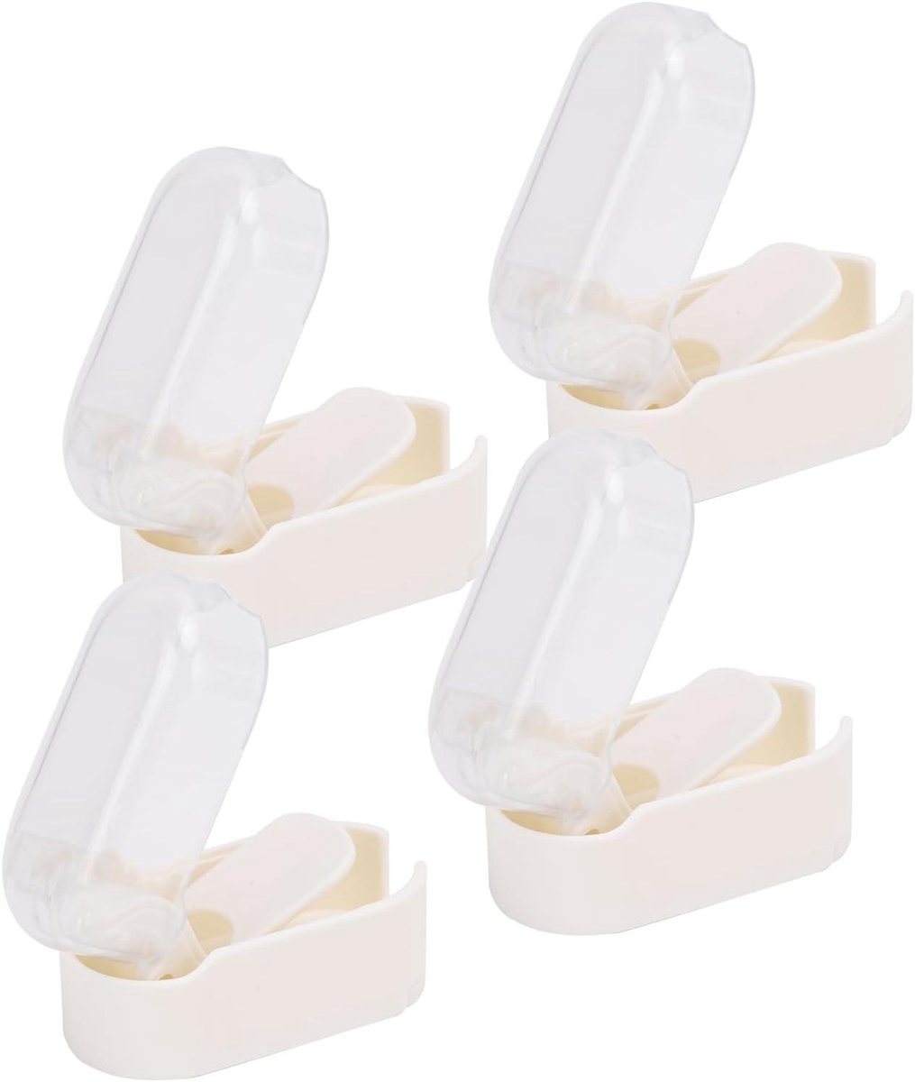 Tandenborstel Hoesjes - Beschermhoesjes Tandenborstel - Hygiënisch Opbergen - Automatisch Openen Sluiten - 4 Stuks - Wit