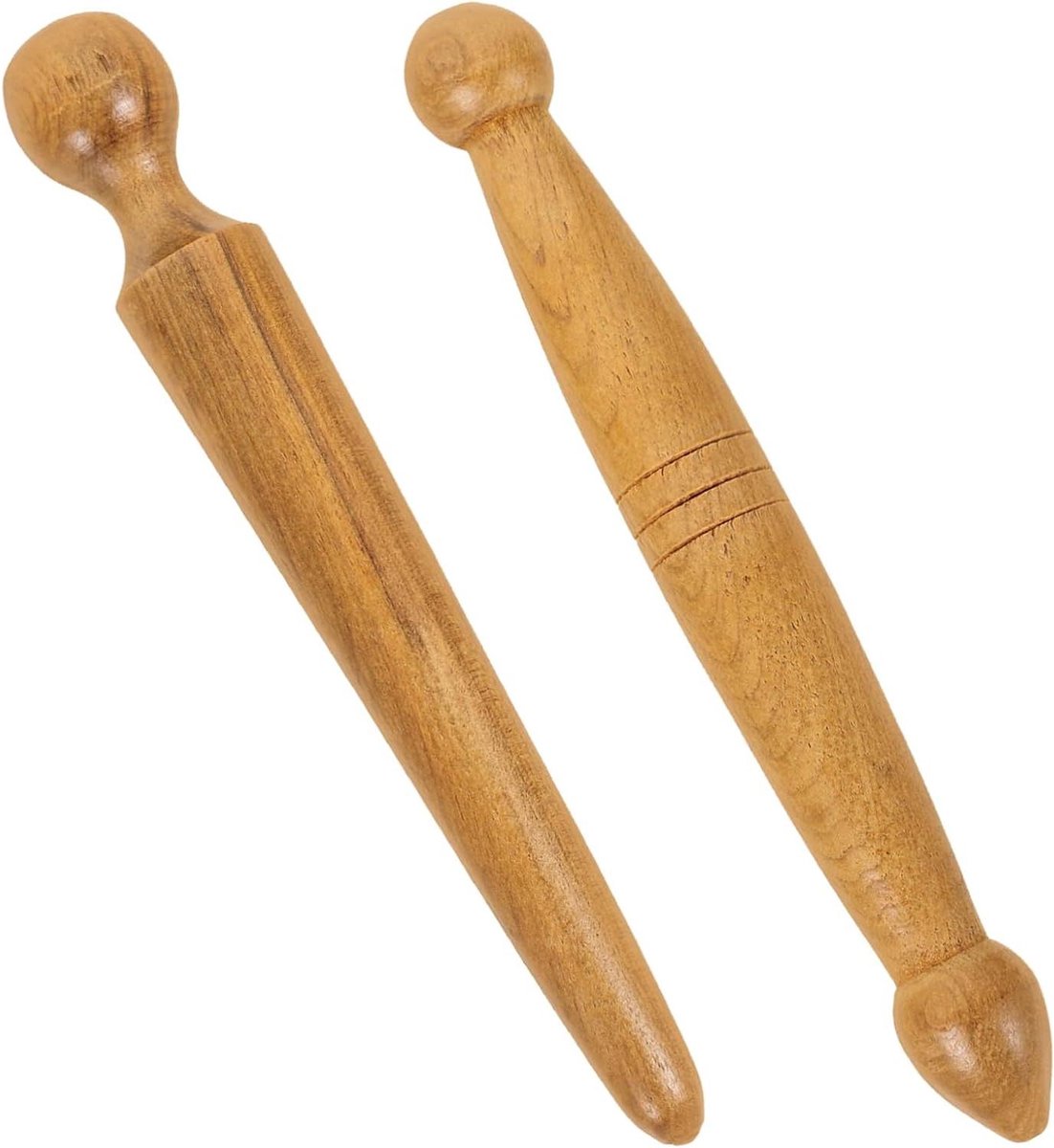 Massage Hulpmiddelen - Houten Roller - Spierontspanning Lichaam - Set van 6 Stuks - 12.5 cm Lengte - Houtkleur