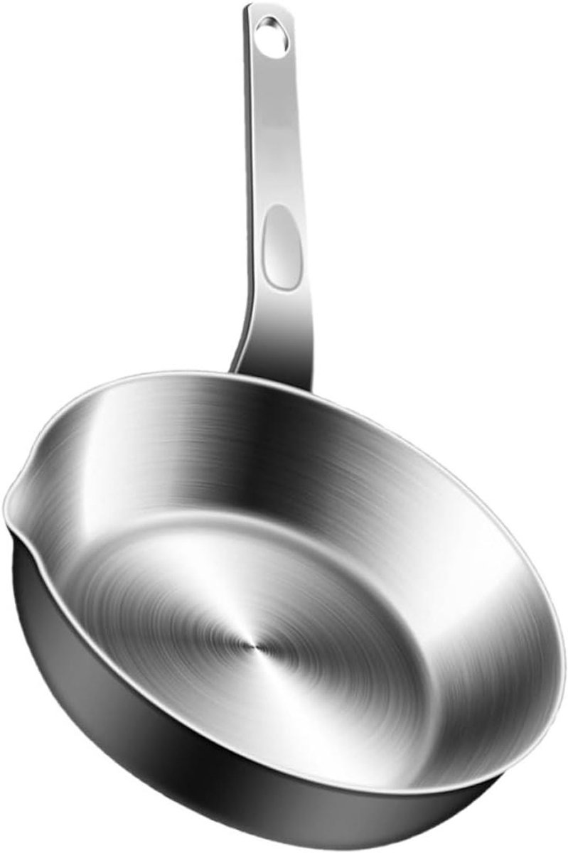 Mini Eierkoekenpan - Kleine Koekenpan - Ontbijt Maken - Met Schenktuit - Compact Formaat - Zilver