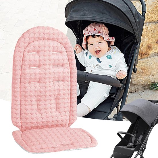 Kinderwagen Zitje - Wandelwagen Inzet - Babycomfort Reizen - Omkeerbaar Alle Seizoenen - 36x64 cm - Roze — afbeelding 2