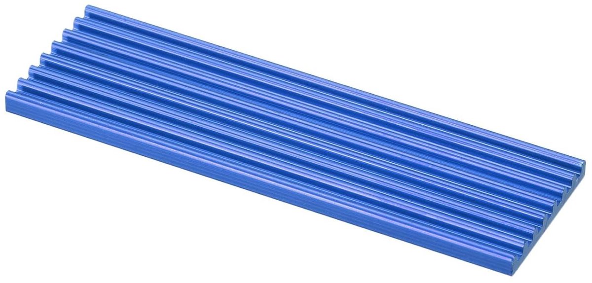 SSD Koellichaam - NVMe Heatsink - Oververhitting Voorkomen - Groefontwerp - 70 x 22 mm - Blauw