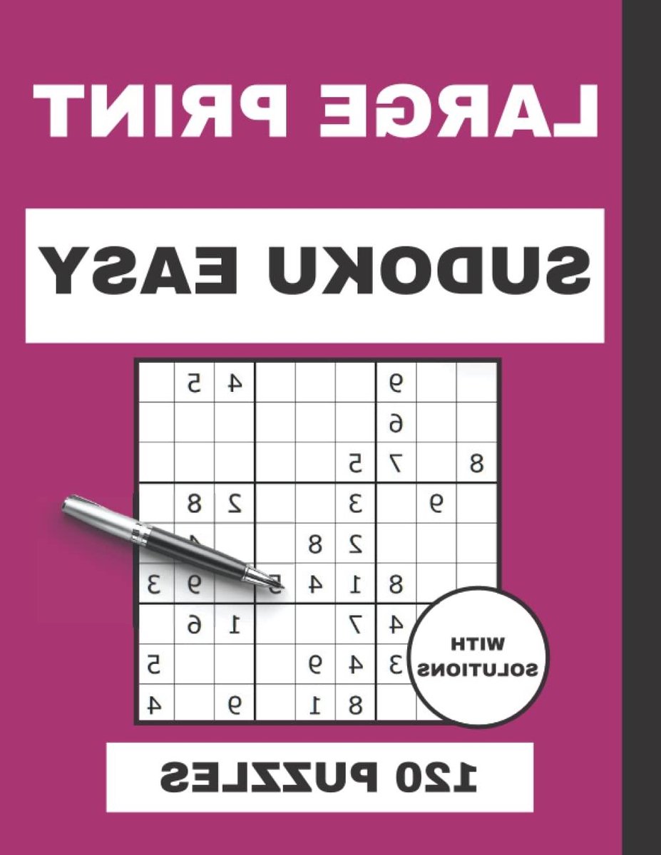 Sudoku Grote Letters - Puzzelboek - Hersentraining - 120 Puzzels - 8.5x11 Inch - Niet Van Toepassing