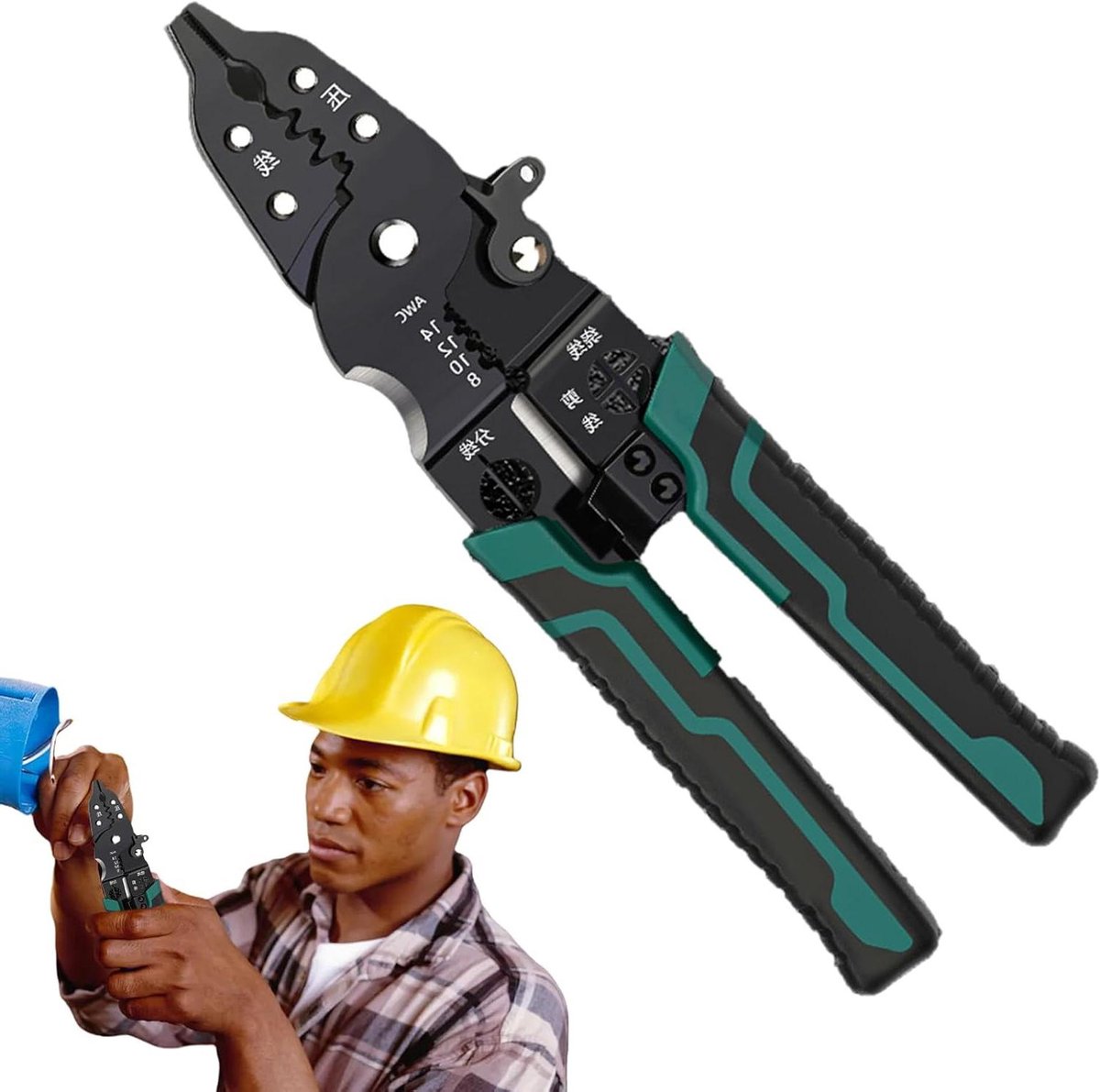 Draadstripper Tang - Krimper Stripper - Efficiënt Bedraden - Schuin Ontwerp - 18.7-21.5 cm - Grijs
