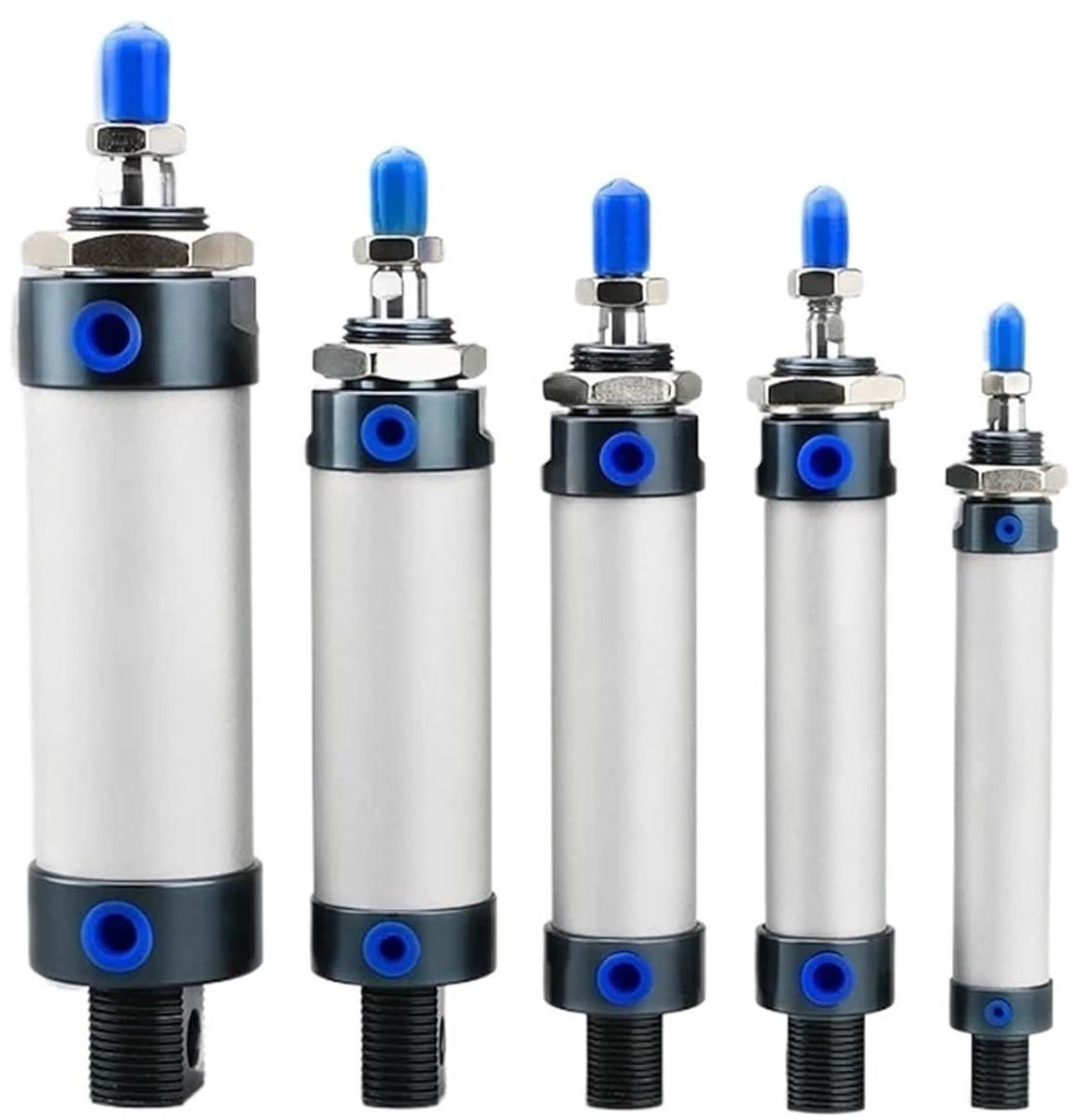 Mini Gasveer - Dubbele Werking - Industriële Toepassingen - Aluminiumlegering - 400 mm Slag - Aluminium