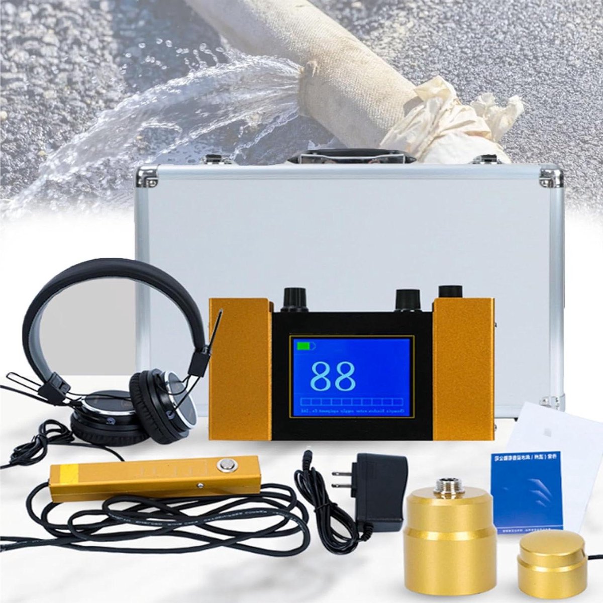 Waterlek Detector - Leiding Inspectie - Lekkages Opsporen - Digitale Display - Diepte 3 Meter - Meerkleurig