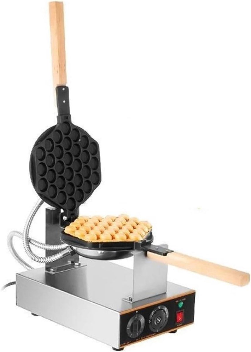 Ei Wafelijzer - Cake Bakpan - Thuis Keuken Koken - 180 Graden Draaibaar - 200 mm Plaat - Zilver