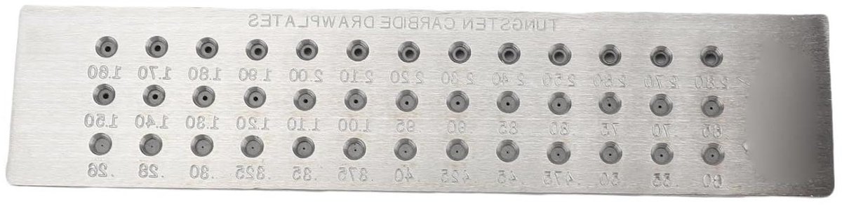 Wolfraamcarbide Trekplaat - Draad Trekplaat Sieraden - Draad Trekken - 39 Gaten - 0.26-2.8mm - Zilver