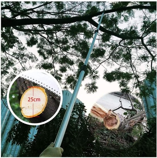 Telescopische Stokzaag - Uitschuifbare Takkenzaag - Takken Snoeien - Superhard Zaagblad - 35 m - Zilver — afbeelding 5