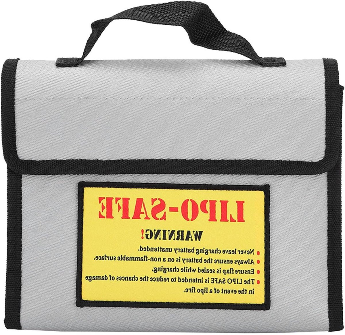 Batterij Veiligheidstas - Lipo Batterij Tas - Batterijen Opladen - Dubbellaags Vuurvast - 22.5 x 18 cm - Zwart