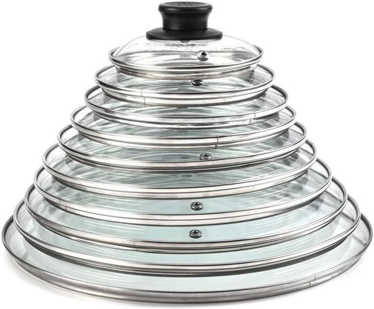 Pan Deksel - Koekenpan Deksel - Energiezuinig Koken - Gehard Glas - 28 cm - Transparant