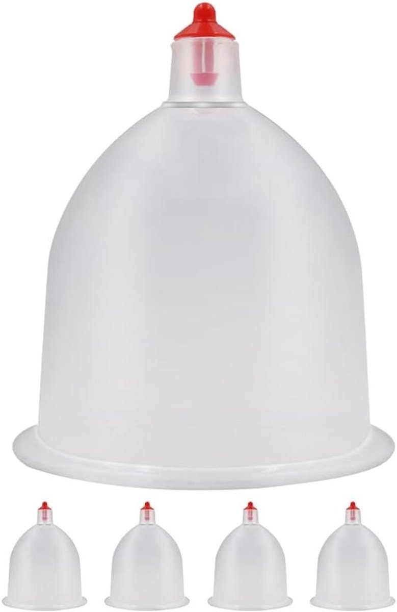 Vacuüm Cupping Cups - Massage Cups - Spierontspanning Bevorderen - Verdikte Transparante Cups - 5 Stuks - Diverse Kleuren