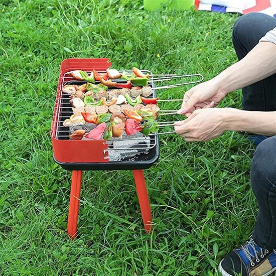 bbq charcoal grill Home Barbecue Charcoal Grill Garden Barbecue Picnic Barbecue Tools Portable Barbecue Suitable for 3-5 People barbecue grill (Color : Red) — afbeelding 3
