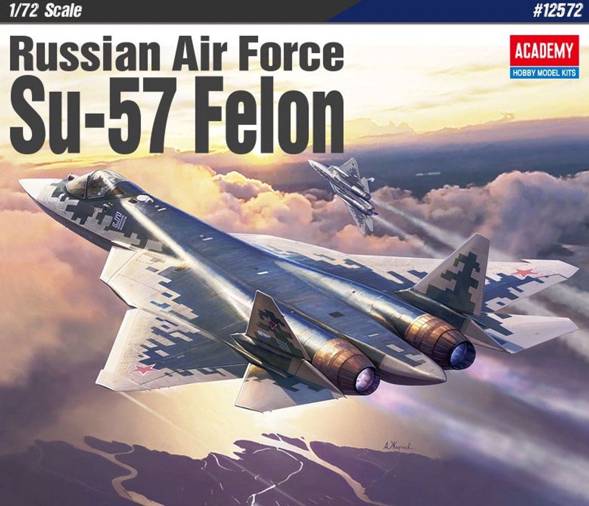 Academy Modelbouwpakket Militaire voertuigen - 12572 Russische Luchtmacht Sukhoi Su-57 Felon - Straaljager Plastic - 1:72 - Modelbouw